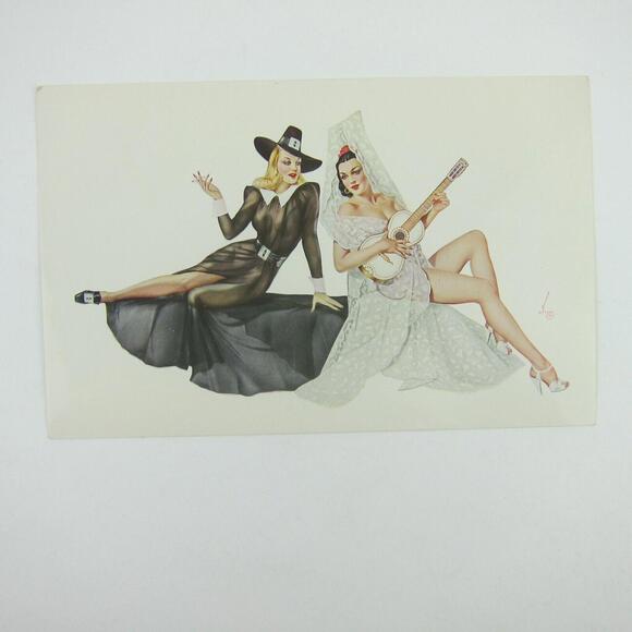 Pin-Up Varga Girl Jumbo Postcard ALBERTO VARGAS Esquire Magazine #3 Vintage 1941 - Picture 1 of 12